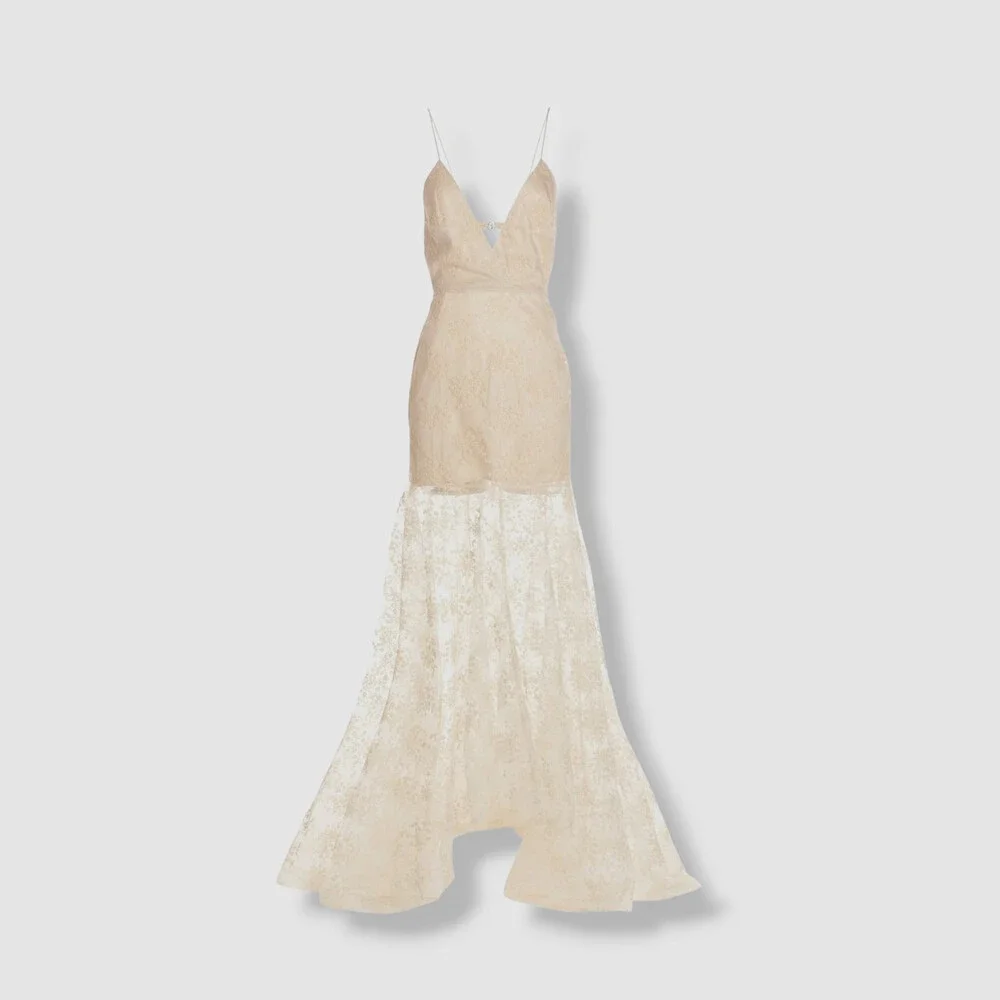 $2850 Rotate Women's Ivory Miley Laced V-Neck A-Line Dress Size EU 38/US 6 - Picture 3 of 4